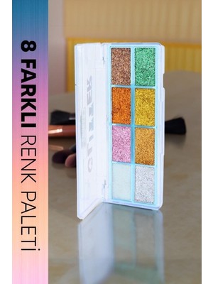 Hereveoyuncak 8 Renk Yaz Glitter Far Paleti - 2'li Seet