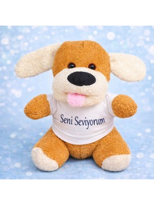 Hereveoyuncak Seni Seviyorum Tişörtlü Sevimli Peluş Köpeek