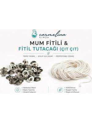 Carmelina 1 mt Mum Fitili ve Sabitleme Çıtçıtı
