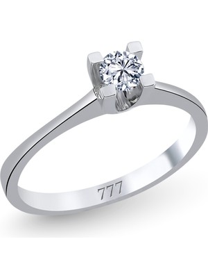 777 Diamond 14 Ayar Altın Pırlanta 0.30 Karat Tektaş Yüzük