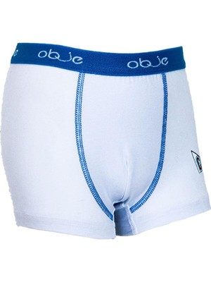 Obje Erkek Çocuk Beyaz Dıştan Lastikli Boxer