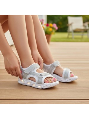Cool Pamela-Bebe 31/36 Kız Çocuk Işıklı Taban Cırtlı Sandalet