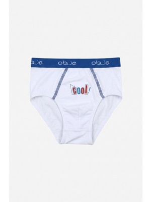 Obje Erkek Çocuk Beyaz Dıştan Lastikli Slip