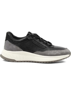 Celal Gültekin Erkek Siyah Gri Süet Deri Sneaker
