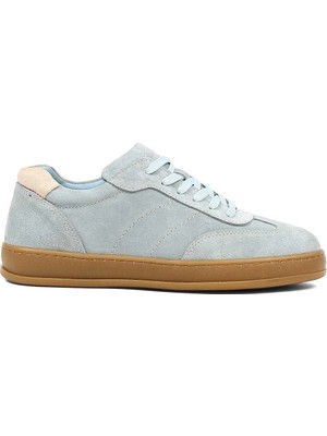 Celal Gültekin Kadın Mavi Kalın Tabanlı Süet Deri Sneaker