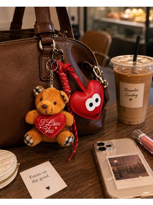 Home Dekor Hediye Sevgiliye Hediye Çanta Aksesuar Peluş Sevimli Ayıcık & Kalp & Kedili Kanca Çanta Süsü Charm Aksesuar