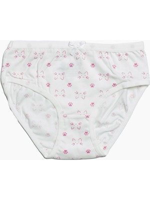 Obje Kız Çocuk Kedi Desen Asorti 3'lü Slip