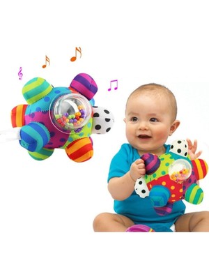 Sozzy Toys Çıngıraklı Renkli Topum Montessori Uyumlu Eğlenceli Bebek Oyuncağı