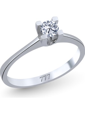 777 Diamond 14 Ayar Altın Pırlanta 0.40 Karat Tektaş Yüzük