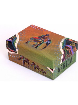 Decobox Afrıcan Dekoratif Hediye Kutusu (15x10x6 cm.)