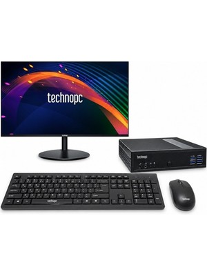 Technopc Set Intel Celeron 128GB SSD 4gb 21.5 Fhd W10P Wıfı + OFFICE2024(OUTLET)
