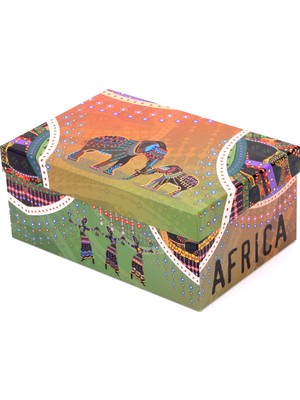 Decobox Afrıcan Dekoratif Hediye Kutusu (30x20x13 cm.)