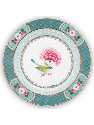 Pip Studio Blushing Birds 17 cm Mavi Porselen Pasta Tabağı Modern Desen ile Şık Sunumlar