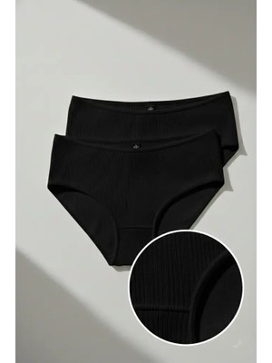 Altınay %100 Pamuk Kadın Fitilli Külot 2’li Paket Iç Giyim Seti - 0910B