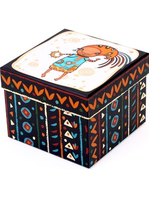 Decobox Afrıcan Dekoratif Hediye Kutusu (15x15x12 Cm.)