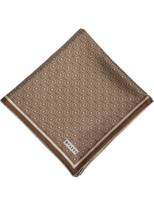 Vakko Tivil Monogram Ipek Eşarp 41408-AÇIK Kahve Ekru