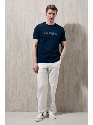 Lufian Oscar Modern Grafik Tişört Lacivert