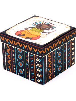 Decobox Afrıcan Dekoratif Hediye Kutusu (20x20x16 Cm.)