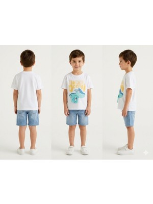 Benetton  Erkek Çocuk Bisiklet Yaka T-Shirt