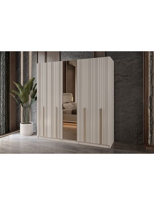 Doressa Noyer 5 Kapılı Reflekte Camlı Gardırop