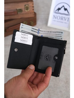Norvi Leather Hakiki Deri Cüzdan - Kadın Erkek Kullanımlı Unisex 1237