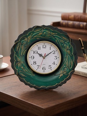 Horasan Hediyelik Çini Işlemeli El Yapımı Duvar Saati 30 cm Kişiye Özel Ad Soyad Aile Ismi Yazılır Yeni Ev Ofis Hediyesi