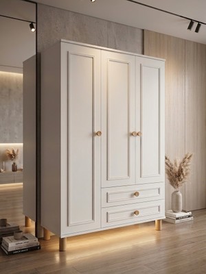 Cozibo Bahama Çitalı 3 Kapılı 2 Çekmeceli Gardrop Lüks