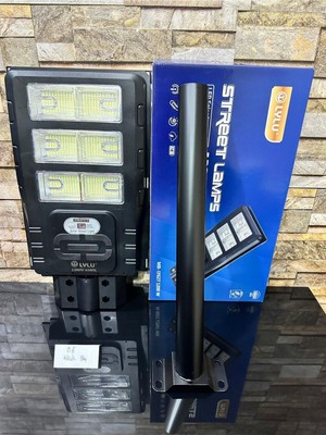 farissu 1200W Solar LED Sokak Lambası 48 cm - Bahçe, Garaj ve Park Aydınlatma Armatürü (Her Şey Dahil Paket)