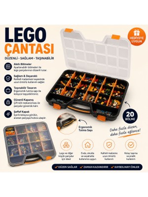 Leggo     LEGO Düzenleyici Çanta 20 Bölmeli Taşınabilir Organizer Kutu