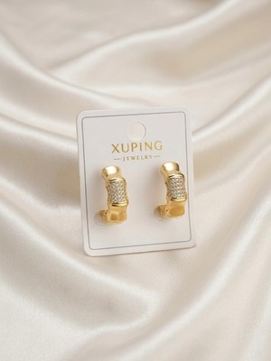 Happy Aksesuar Xuping Zirkon Taşlı Halka Kadın Küpe