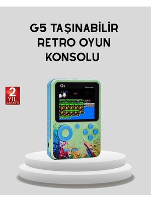 Genel Tedarik G5 Taşınabilir Retro Game Box 500 Oyunlu Şarjlı Mini Oyun Konsolu