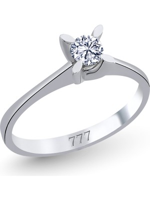 777 Diamond 14 Ayar Altın Pırlanta 0.20 Karat Tektaş Yüzük