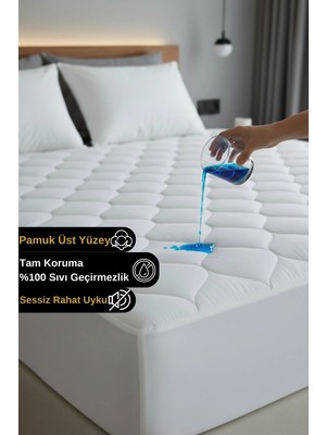Kapitoneli-microfiber Fitted %100 Sıvı Su Geçirmez Tek-çift Kişilik Yatak Koruyucu Çarşaf Alez Çocuk 90x190 cm