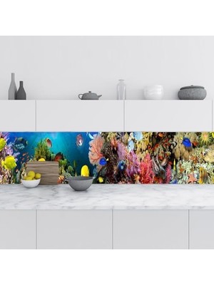 Ohbe Express Mutfak Tezgah Arası Folyo Kaplama Folyosu Deniz Mercanları 60X100 cm