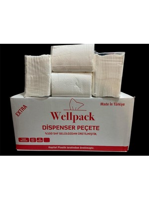 Ohbe Express Wellpack Dispenser Peçete, 100% Saf Selüloz, Çift Kat, 18 Paket, Made In Türkiye,ekstra Büyük Boy 200 Yaprak,18 Paket Içerir