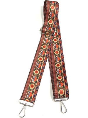 Otantik Desenli Çanta Sapı / Ayarlanabilir Palaska / Polyester Çanta Sapı