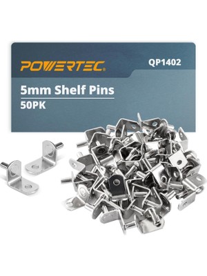 Ohbe Express Powertec QP1402 5 mm Raf Mandalları 50 Adet, L Şekilli Braket Delikli Raf Pimleri Destek Kazıkları, Raflar, Mutfak Dolabı Rafı, Kitaplık, Dolap ve Mobilya, Nikel Kaplama Raf Tutucular Mandallar