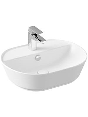 Ohbe Express Geo 7428B001-0001 Oval Çanak Lavabo 55 Cm, Mat Beyaz