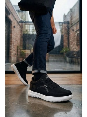 Ayakkabı Fuarı Elit ASYLD228 Erkek Klasik Sneaker Siyah - Beyaz