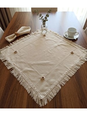 Denizli Hatırası El Işi Dantelli Otantik Antika Işli Buldan Cendere 105X105 cm Masa Örtüsü