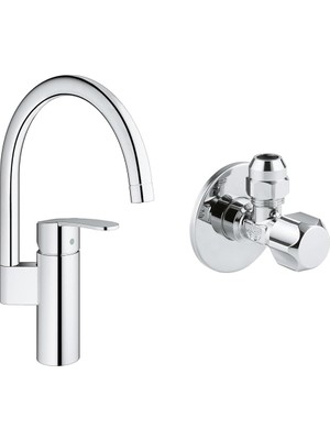 Ohbe Express Wave Cosmopolitan Eviye Bataryası Krom + 2 Adet 55MM Ara Musluk Seti
