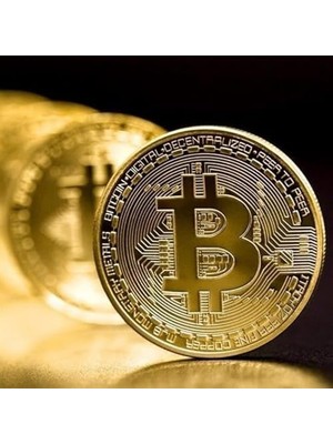 Ohbe Express Bitcoin Madeni Hatıra Parası, Btc Altın Rengi Hediye Sikke Para, Kutulu Parası (10 Adet)