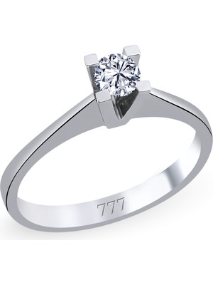 777 Diamond 14 Ayar Altın Pırlanta 0.30 Karat Tektaş Yüzük