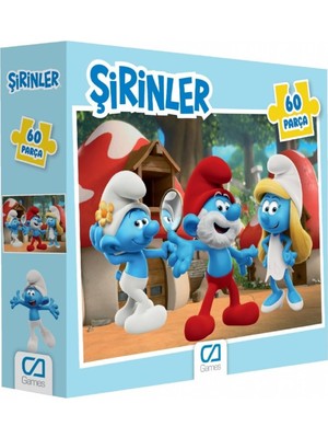 Ohbe Express Şirinler Lisanslı 60 Parça 34X24CM Çocuk Puzzle Yapboz Serisi