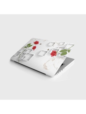 Ohbe Express Laptop Notebook Pc Kaplama Etiketi Kare Çiçekler