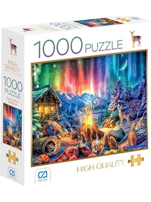 Ohbe Express Kuzey Işıkları 1000 Parça 2,2mm Kalınlık 48X68CM Profesyonel Hobi Puzzle Yapboz Serisi