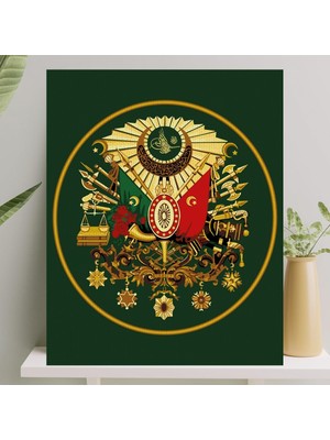 Ohbe Express Sayılarla Boyama Tuval Seti Fırça Boya Dahil (Çıtalı) 40X50 cm - Osmanlı Tuğrası