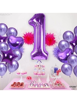 Ohbe Express Rakam Folyo Balon 34 Inç 76-82 cm (Mor, 1)