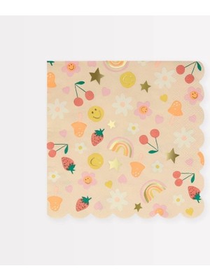 Ohbe Express - Happy Face Large Napkins - Mutlu Yüz Semboller Peçeteler (L) (X16)