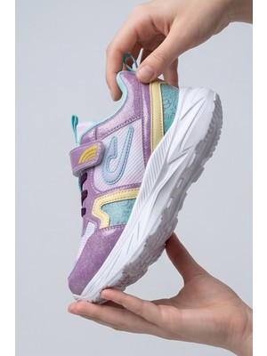 Liarca Lila Dream Işıltılı Mor Cırt Cırtlı Hafif ve Esnek Tabanlı Nefes Alabilir Kız Çocuk Spor Ayakkabı Sneaker – Okul ve Günlük Kullanım Için Ortopedik Destekli Yürüyüş Ayakkabısı